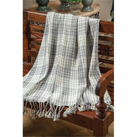 Manual Woodworkers & Weavers AIELHR 50 X 60 In. Cotton Throw; Gray Houndstooth